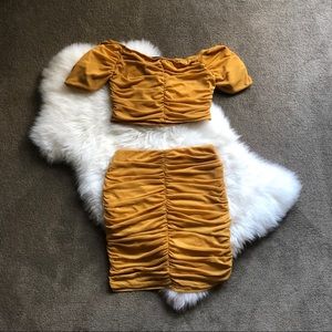 Mustard Yellow Top and Skirt Set